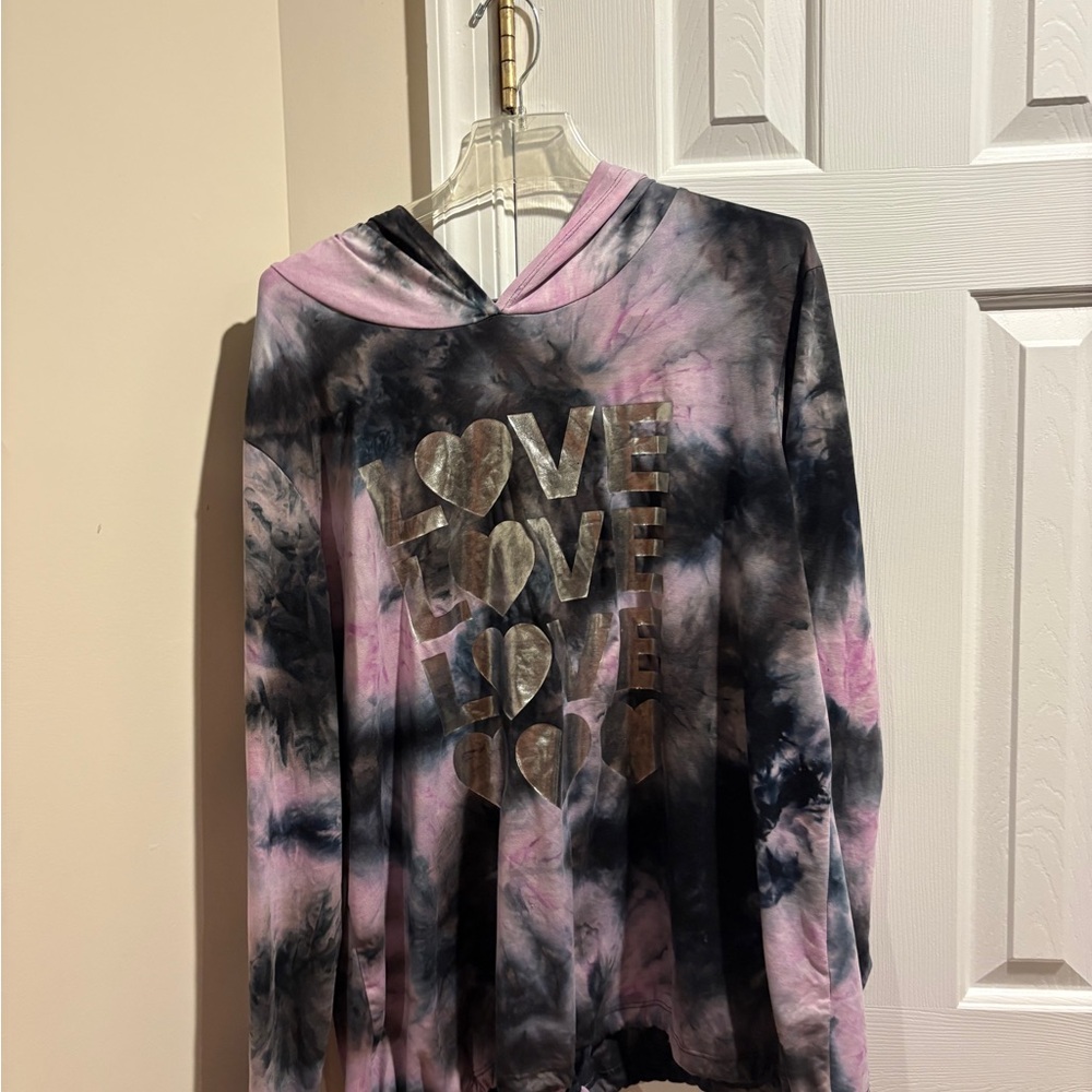Free Kisses Blue and Black Hoodie